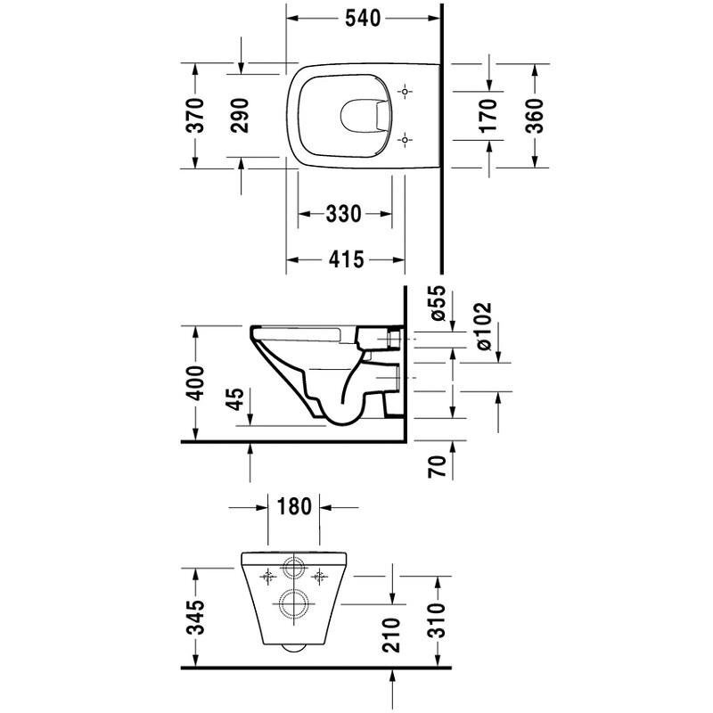 Pakabinamas klozetas Duravit DuraStyle Rimless su lėtaeigiu dangčiu, 45510900A1 kaina ir informacija | Klozetai | pigu.lt