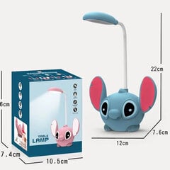 Lilo & Stitch LED stalinė lempa su pieštukų drožtuvu – mielas sulankstomas šviestuvas mažoms knygoms, įkraunamas iš USB – ideali dovana. B Ventiliatorius цена и информация | Настольные светильники | pigu.lt