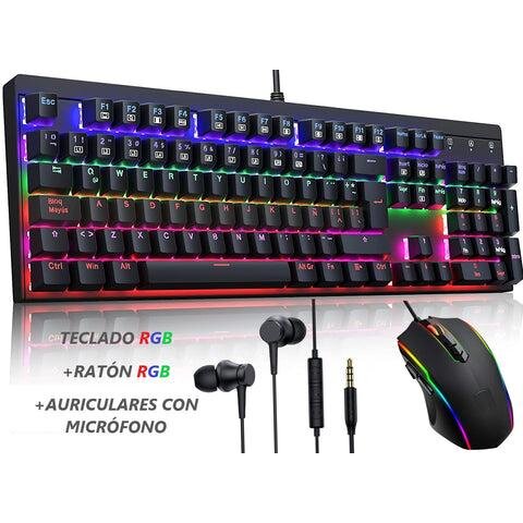 GAMER PACK (RGB KLAVIATŪRA + RGB pelė + AUSINĖS SU MIKROFONU). kaina ir informacija | Korpusų priedai | pigu.lt