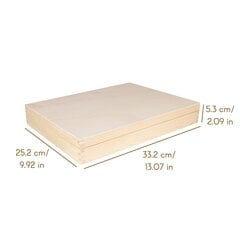 A4 medinė dėžutė su dangčiu Natūralus 34 x 25,3 x 5,3 cm Creative Deco saugojimo dėžutės dėklas kaina ir informacija | Įrankių dėžės, laikikliai | pigu.lt