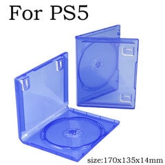 Skirtas PS5-1 vnt. pakaitinis dėklas, skirtas PS4 ps5 žaidimui, dvigubo disko atsarginis mėlynas žaidimas Blu-Ray Box 2 CD mėlynas skaidrus цена и информация | Аксессуары для компьютерных игр | pigu.lt