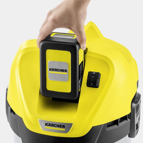 Akumuliatorinis drėgno sauso valymo siurblys WD 3 Battery Premium Set: 36 V Karcher „Battery Power“ keičiamas akumuliatorius