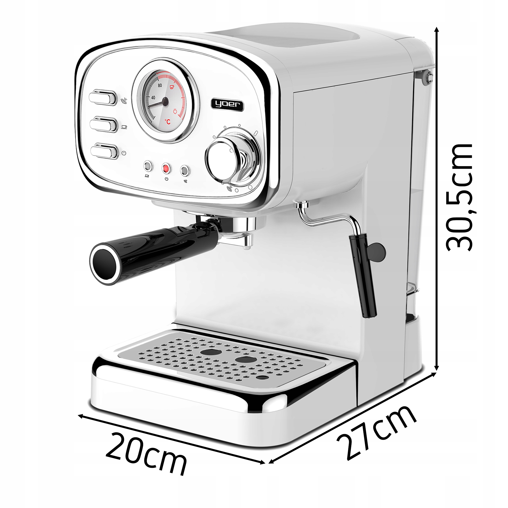 Yoer 1100W 15bar 10W кофейный аппарат высокого давления Высота продукта 30,5 см