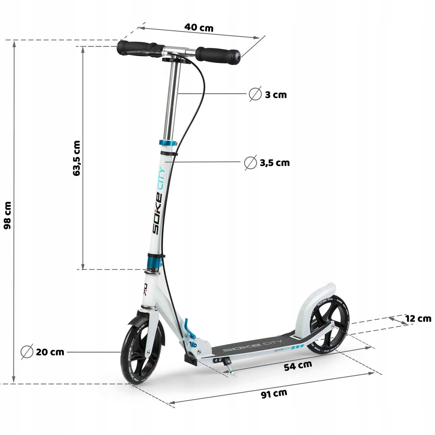 Самокат SOKE CITY белый Голубой EAN 5908220470359