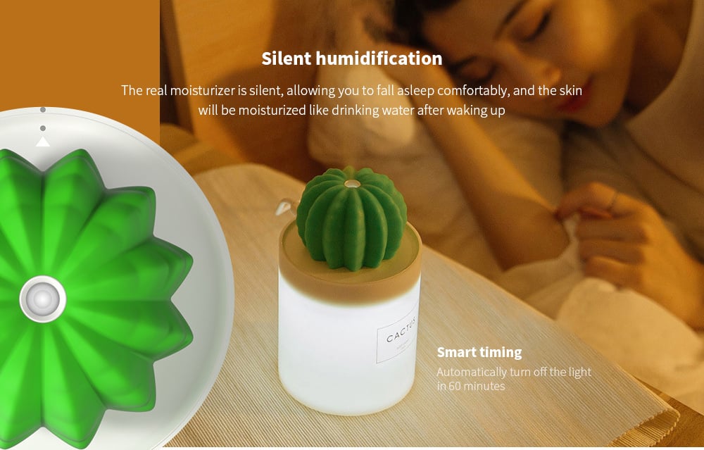 306-B LED Light Prickly Desktop Mini Aromatherapy Humidifier Silent humidification