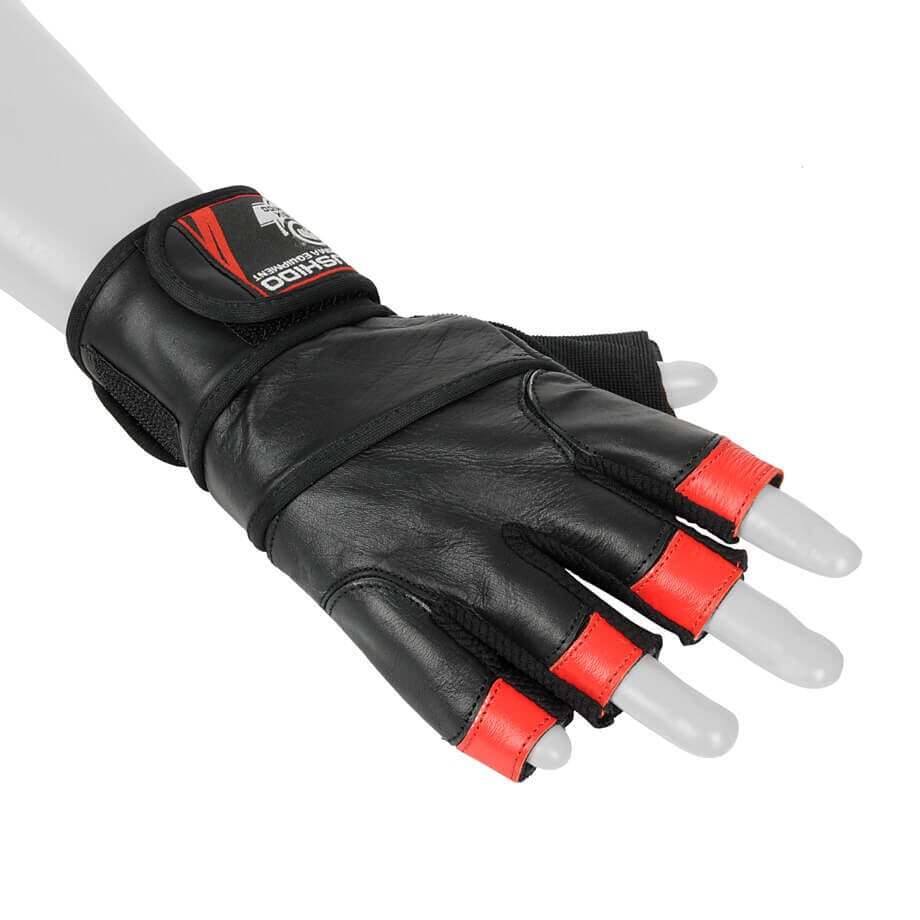 Leather gym gloves