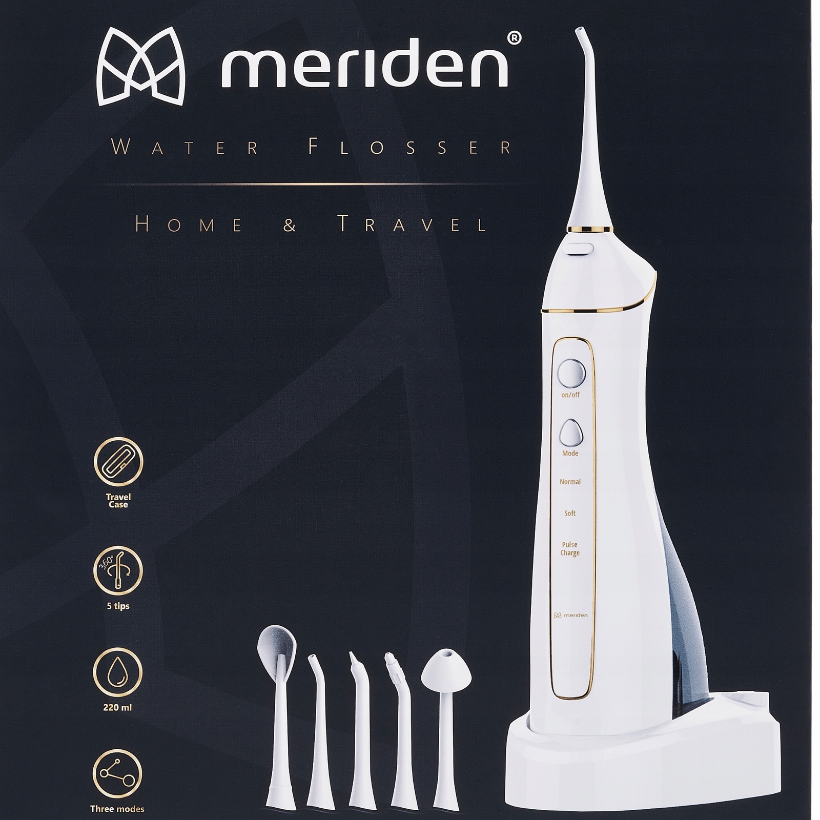 „Meriden Home“ dantų drėkintuvas 6 patarimai!  Bako talpa 220 ml