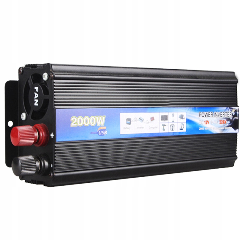 Įtampos srovės keitiklis DC12V į AC 220V 2000W EAN 9476033470201