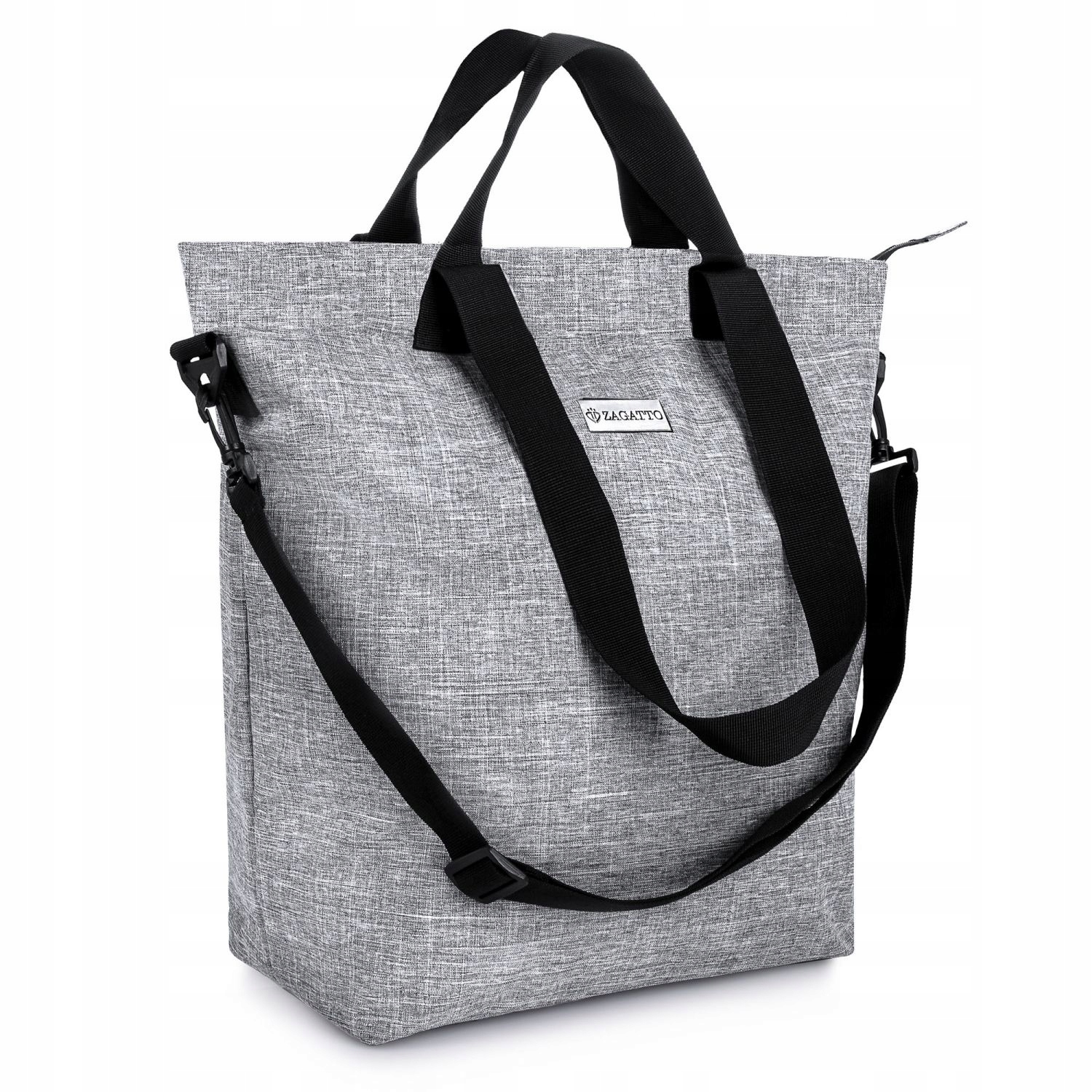 ZAGATTO Shopper moteriškas krepšys, didelė pilka rankinė EAN 5903689731379