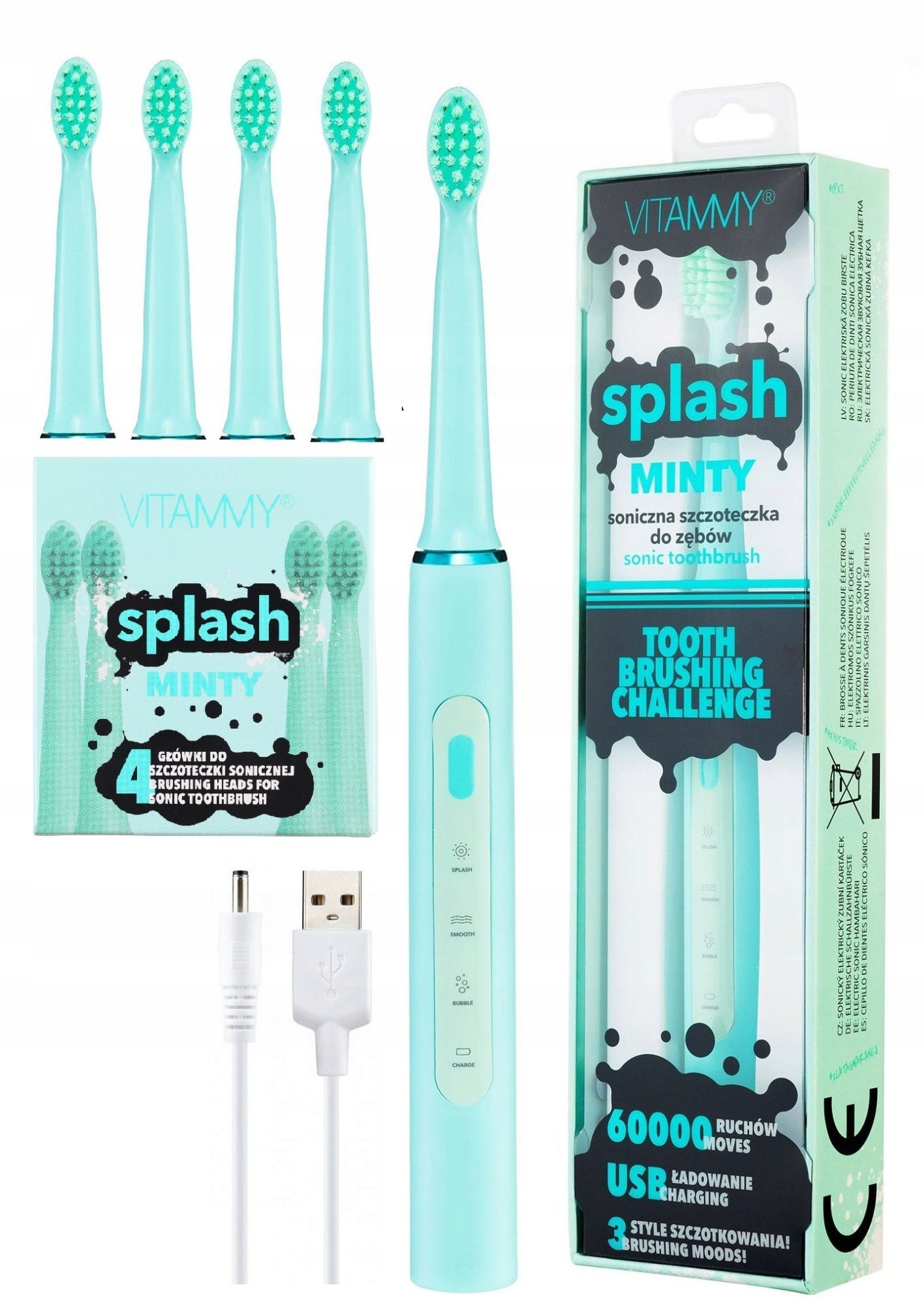 SONIC TOOTH BRUSH SPLASH rinkinys Vaiko amžius nuo 8 metų +