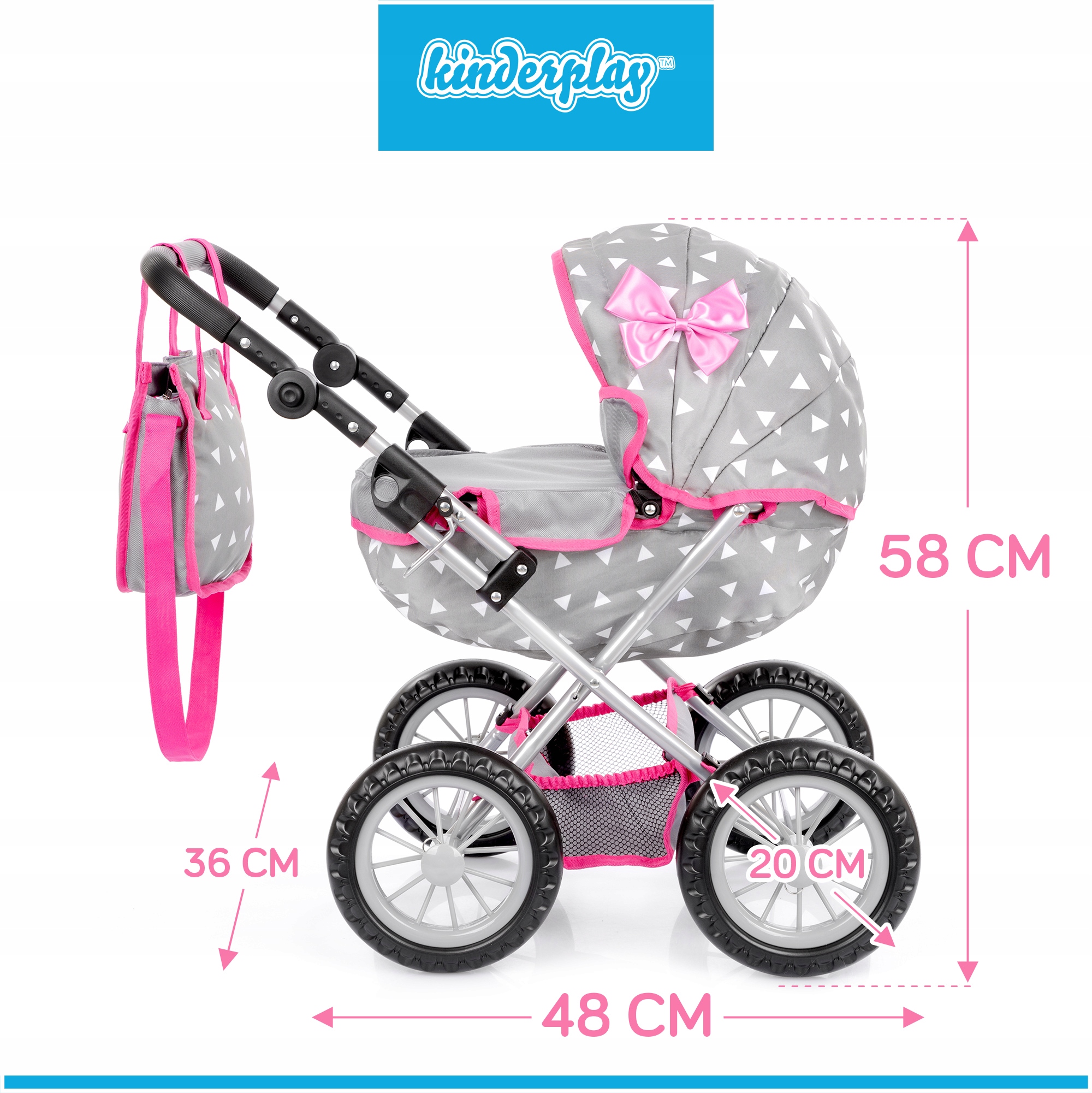 KINDERPLAY LĖLĖS VEŽIMĖLIS GILUS LANKSTAMAS Svoris (su pakuote) 2,4 kg