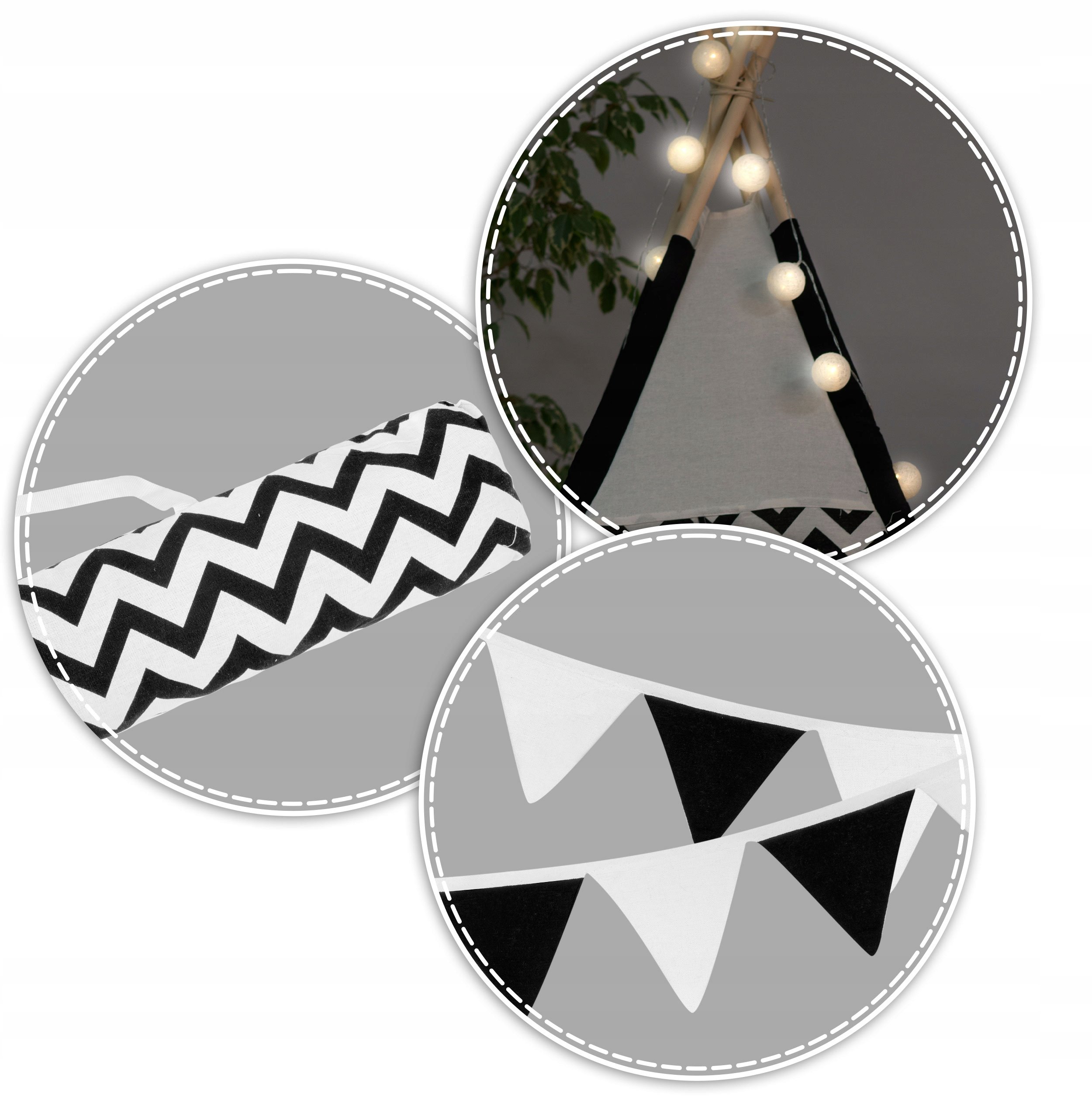 TIPI teltta lapsille TEEPEE Garland Pillows Igloo tyyppi, wigwam