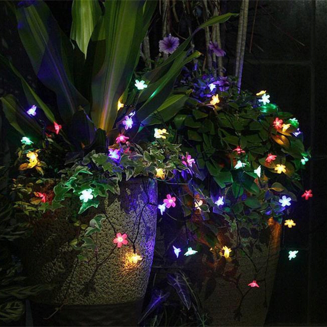 Solar Garland 50 LED FLOWER SPALVINGOS GĖLĖS Polux prekės ženklas