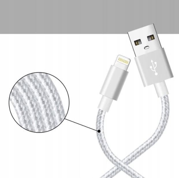 Kabel USB LIGHTNING iPad iPhone 6 7 8 9 X 11 1,5m Złącza USB - Apple Lightning