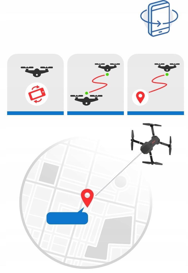 DRONE E90 PRO 4K KAMEROS WIFI HD ŽAISLAS ZAWIS 250m Surinkimo būklė Sulankstytas