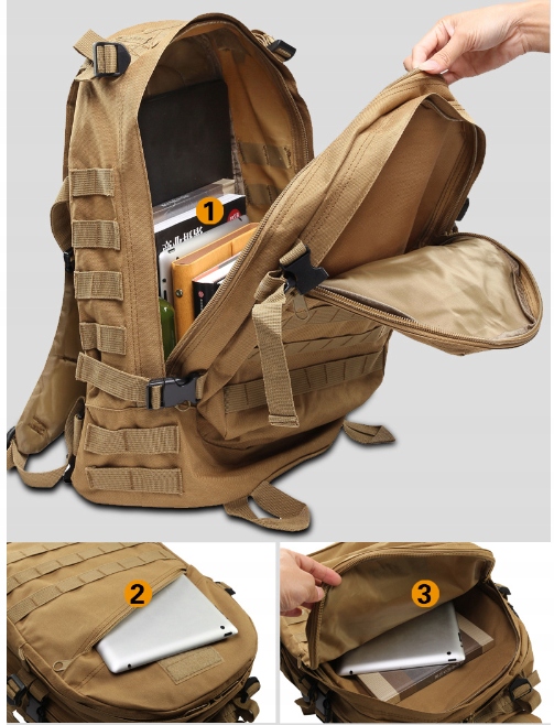 Military Tourist Military BACKPACK KHAKI 40L ZW Lytis: berniukas, mergina, moteris, vyras