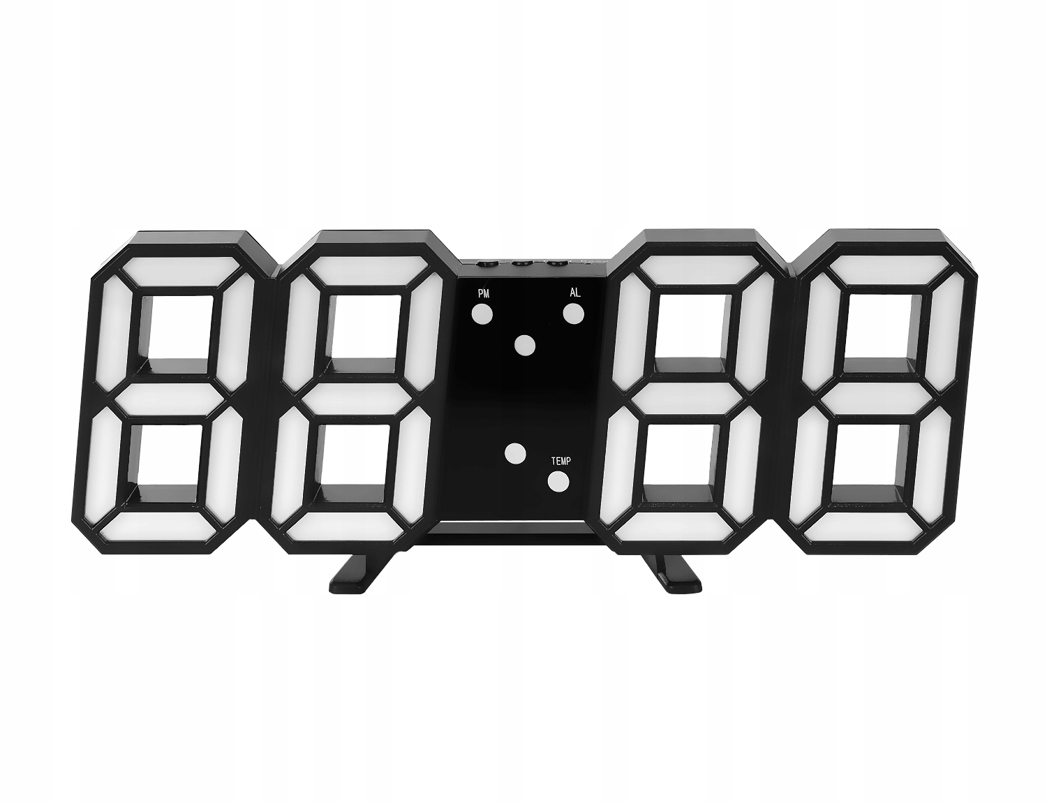 Laikrodis Žadintuvas Elektroninis Sieninis Šviečiantis LED Juodos spalvos