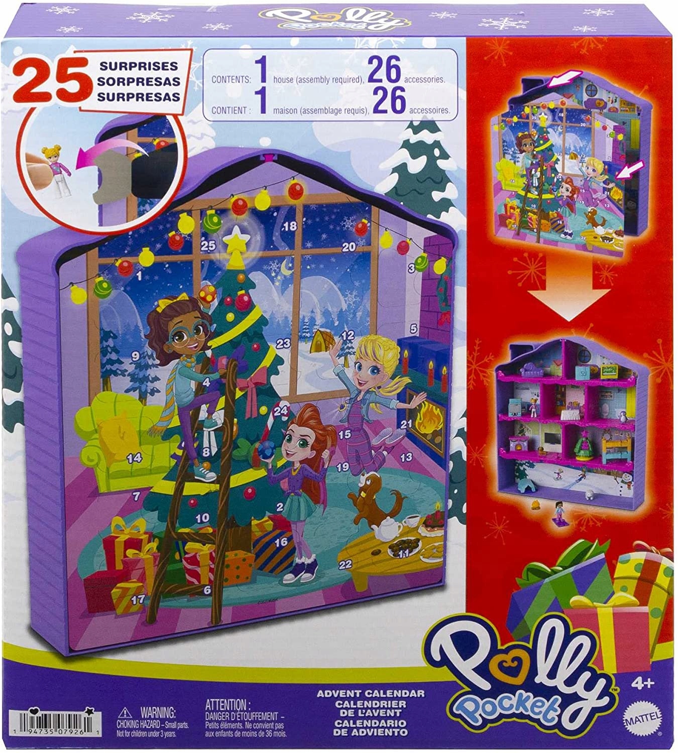 POLLY POCKET DOLL ADVENTO KALENDORIUS + EAN (GTIN) priedai 194735079261