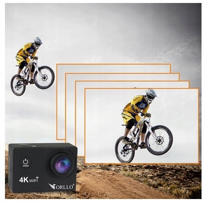 SPORTINĖ KAMEROS 4K WIFI X PRO GO ORLLO CAMERA Juoda spalva