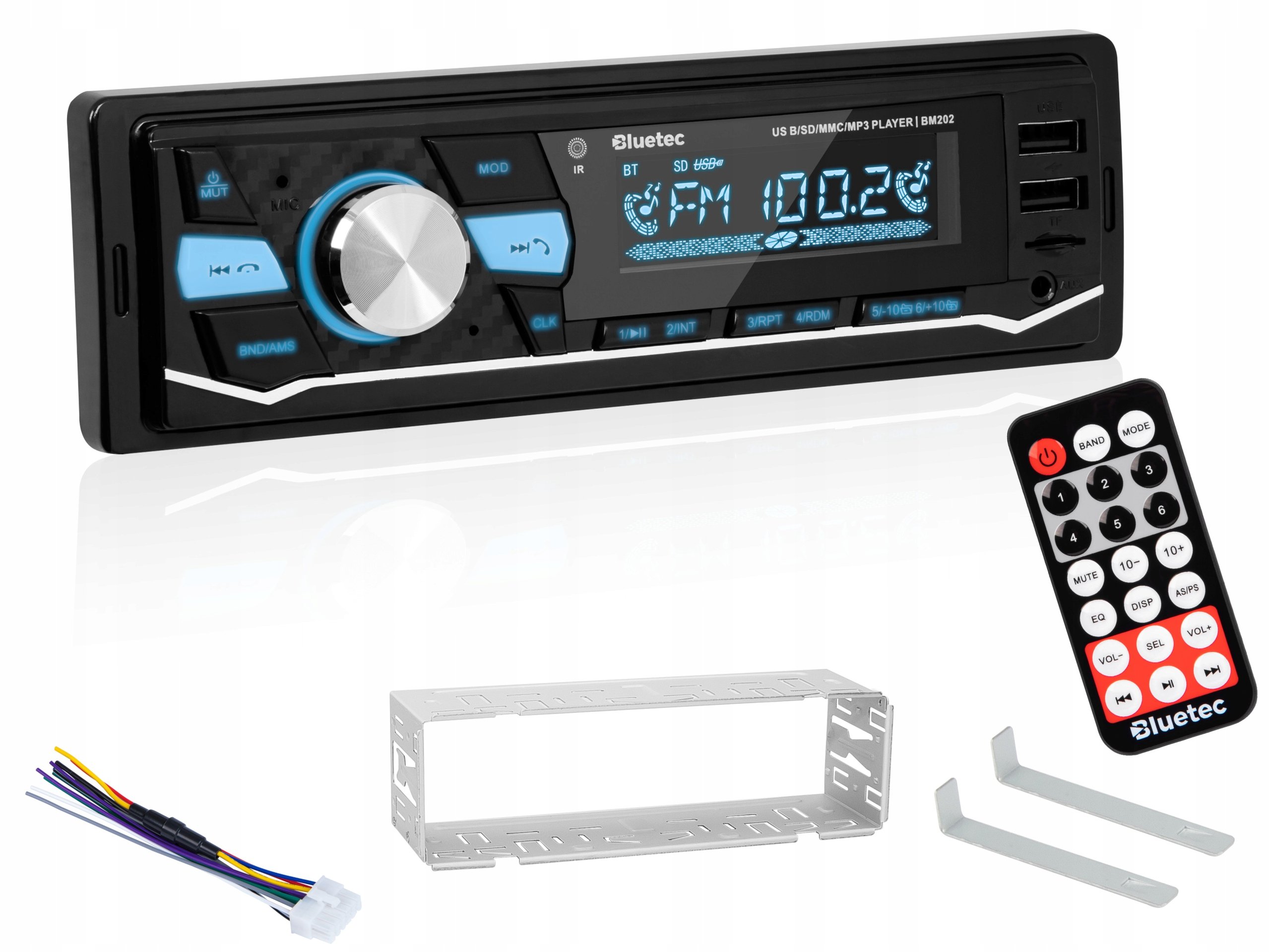 Automobilinis radijas BLUETEC daugiaspalvis bluetooth USB EAN (GTIN) 5900804116813
