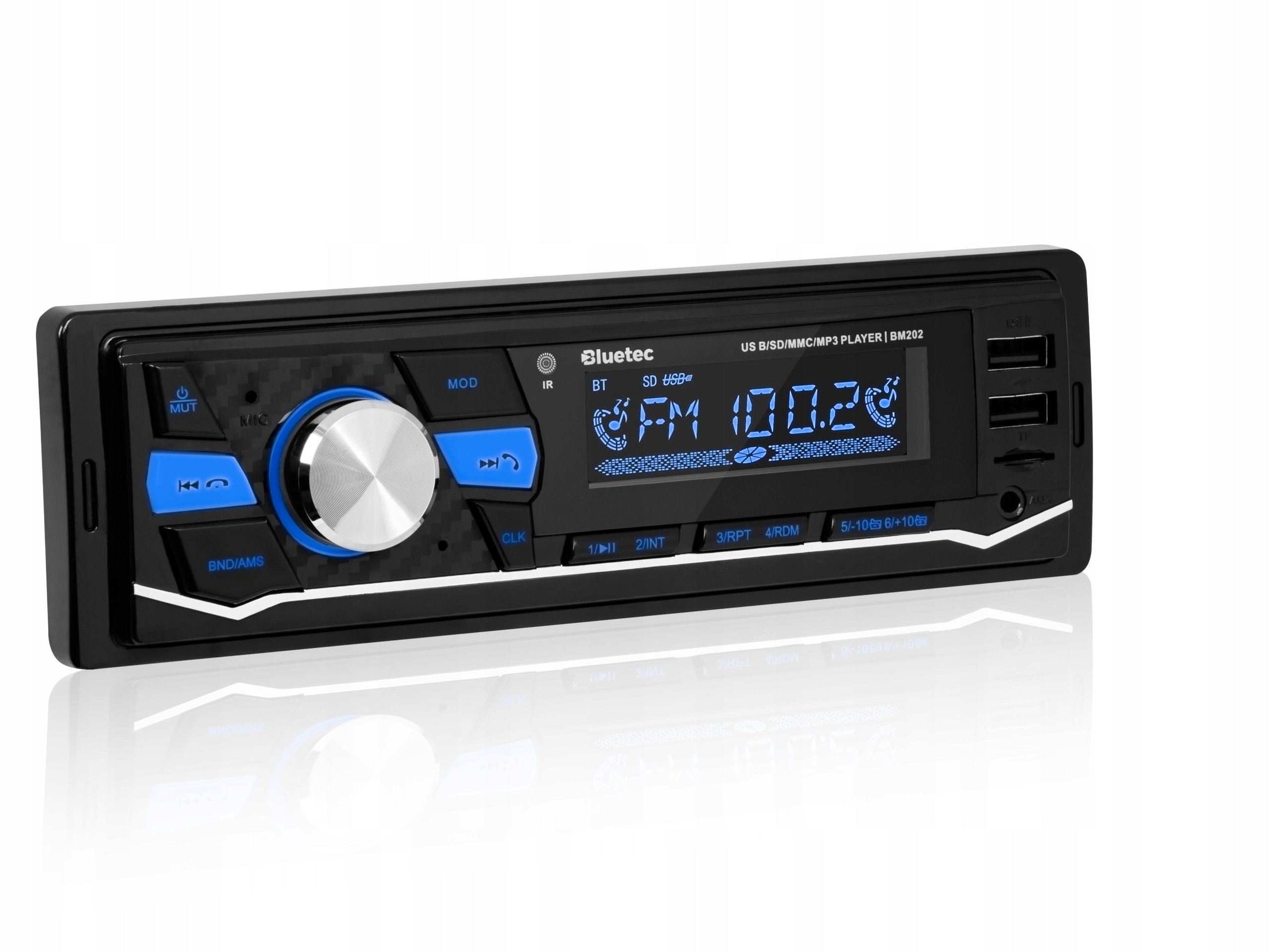 BLUETEC automobilinis radijas daugiaspalvis bluetooth USB radijas AM juostos FM juosta