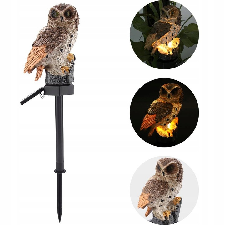 SOLAR lempa OWL LED (saulės) WATERPROOF Skirtingų prekių ženklų