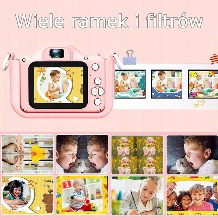 SKAITMENINĖ KAMEROS VAIKAMS ŽAIDIMŲ KAMEROS + KORTELĖ 32GB Gamintojo kodas Vaikiškas skaitmeninis fotoaparatas