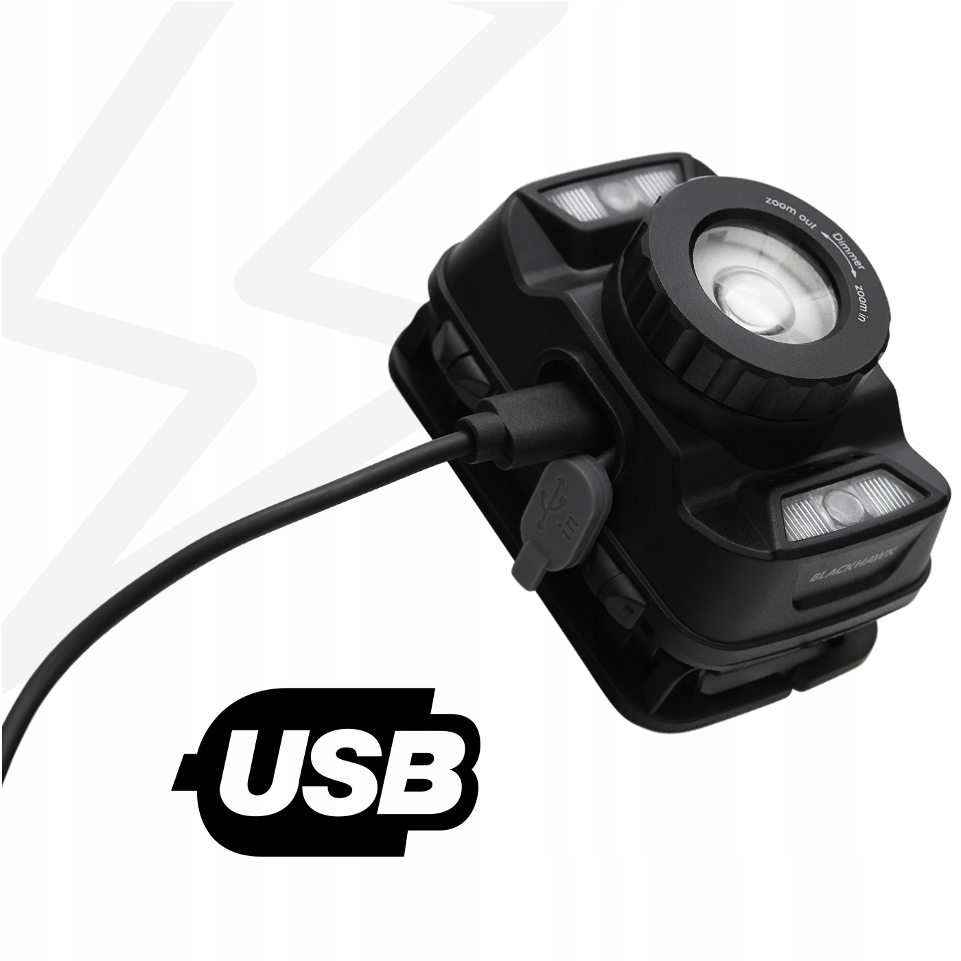 PRIEKINIS ŽIBINTAS BLACKHAWK PRO # 360lm USB LED šviesos šaltinis