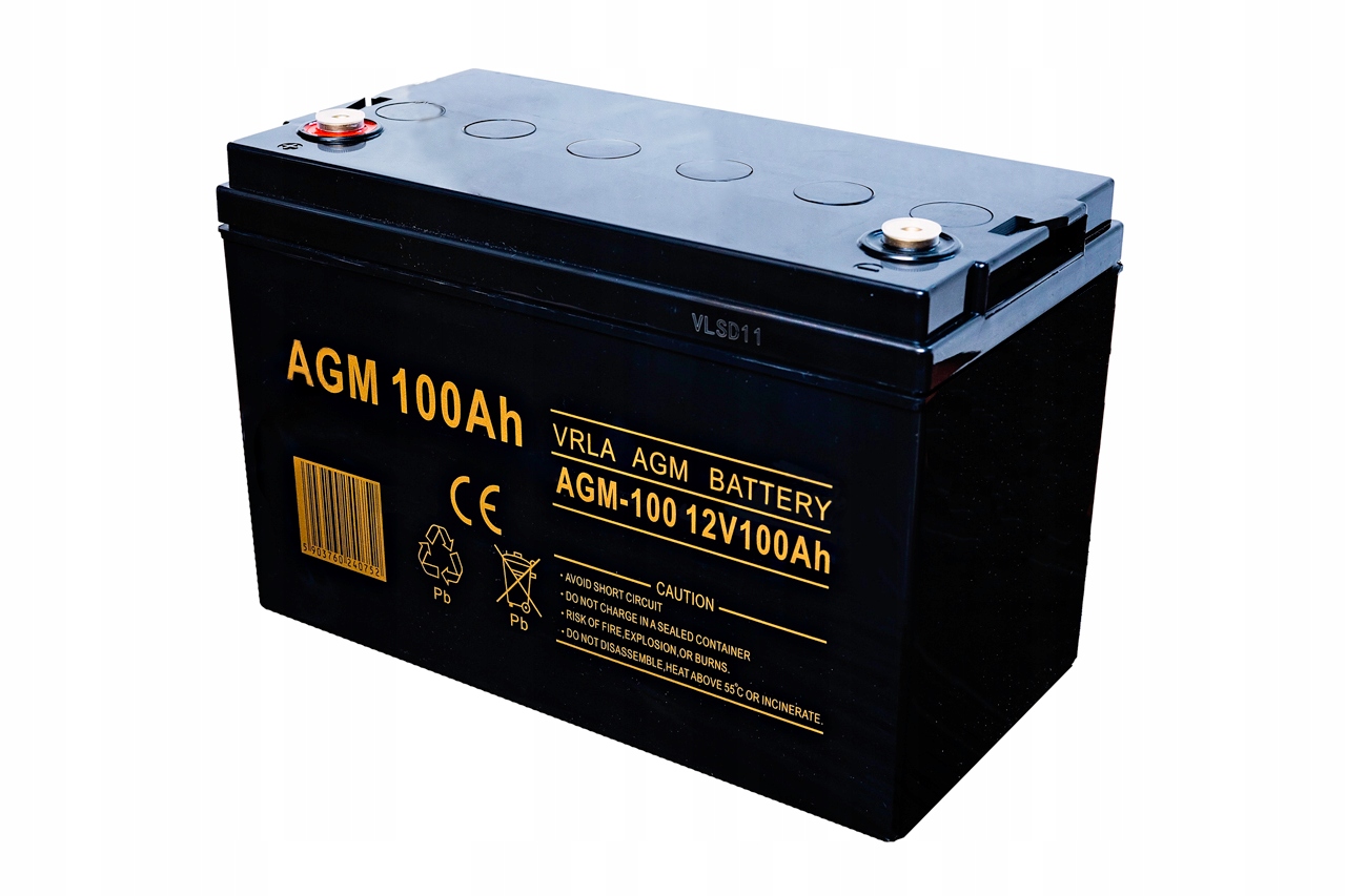 Baterija VRLA AGM 100Ah Volt Poland ups namelis ant ratų Gamintojo kodas 6AKUXAG100