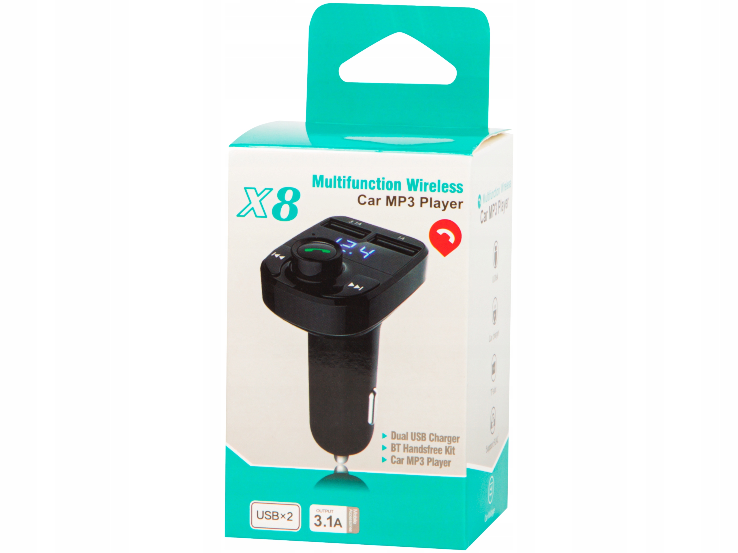 FM bluetooth siųstuvas USB SD MP3 įkroviklis Gamintojo kodas HY-82