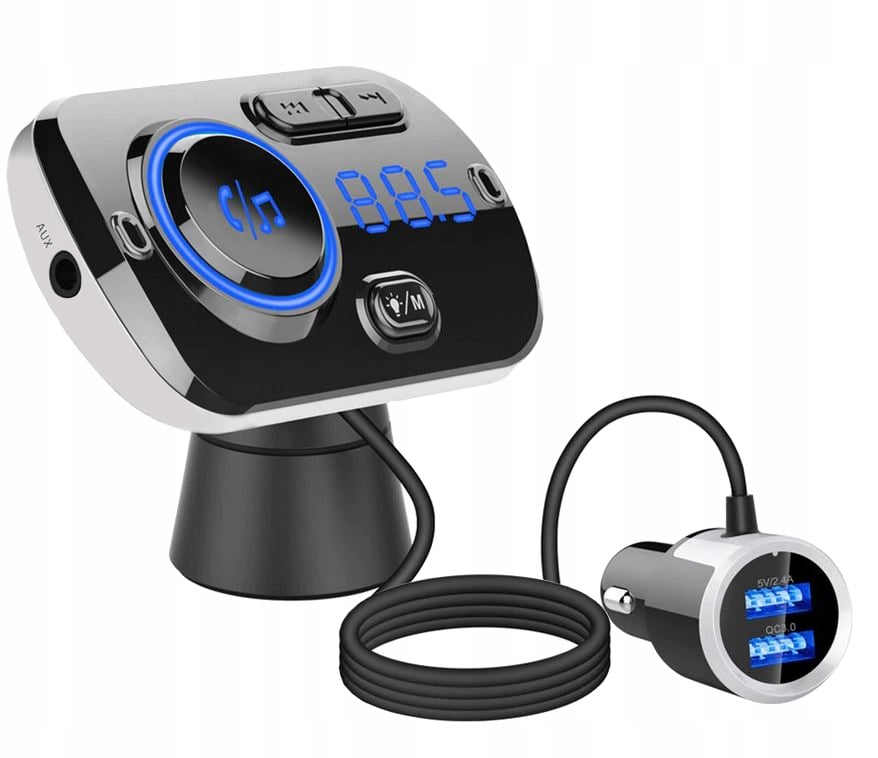 FM Bluetooth automobilinis siųstuvas + įkroviklis Yra USB įkroviklis