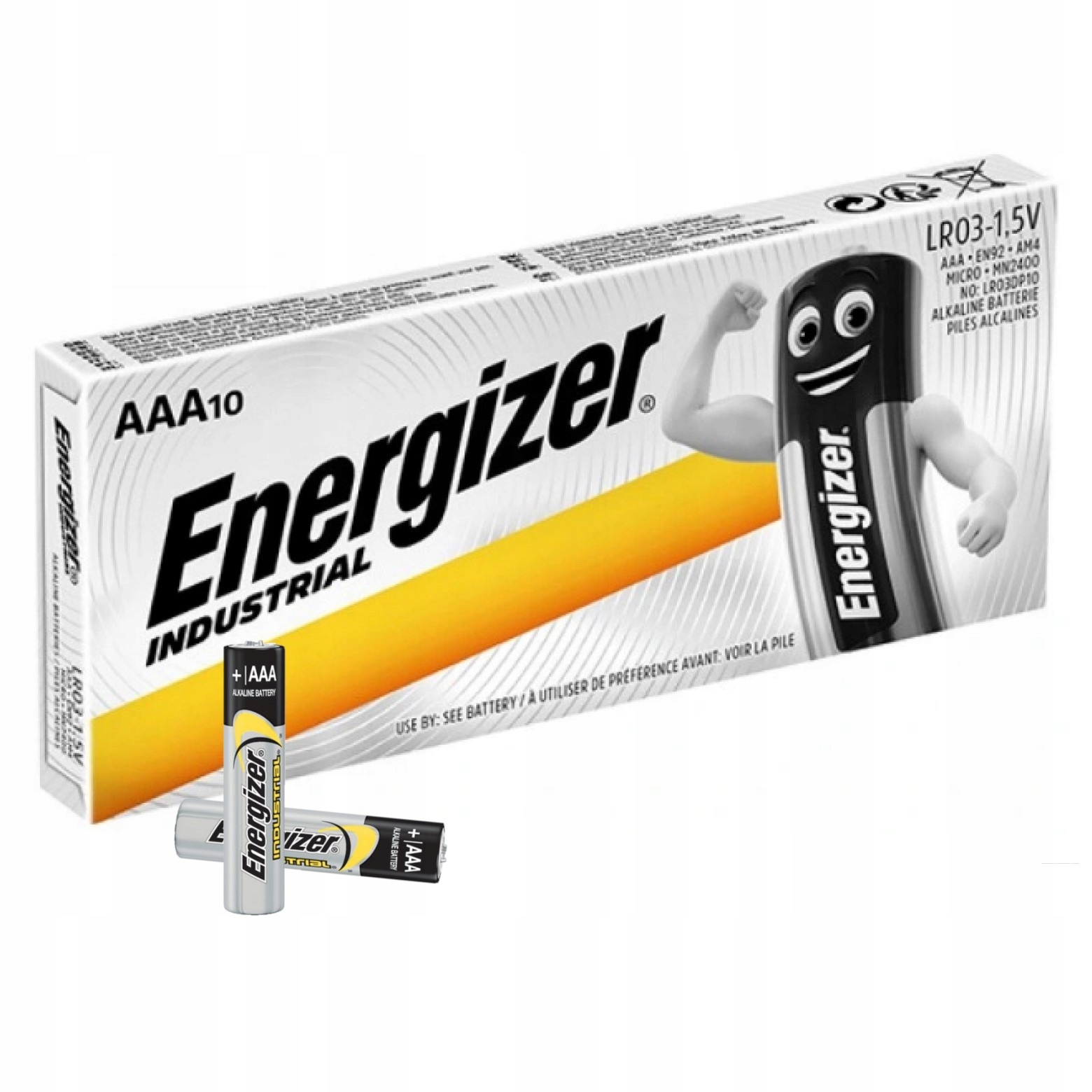 10x GALINGAS AKUMULIATORIUS ENERGIZER INDUSTRIAL LR03 R3 AAA Gamintojo kodas 638499