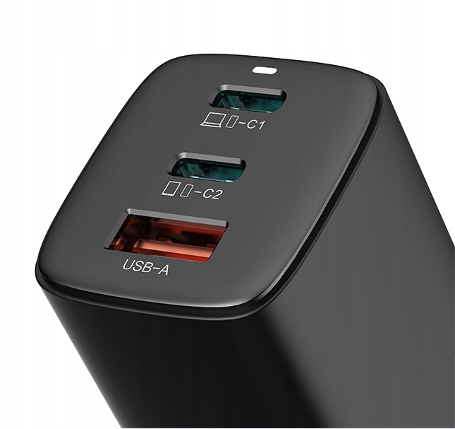 Sieninis įkroviklis Feegar GaN 65W 3x USB Type C PD Black