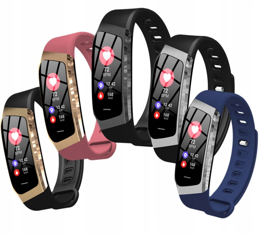 SMARTBAND E18 BAND FIT SMARTWATCH PULSOMETER IOS Dominuojanti spalvota daugiaspalvė