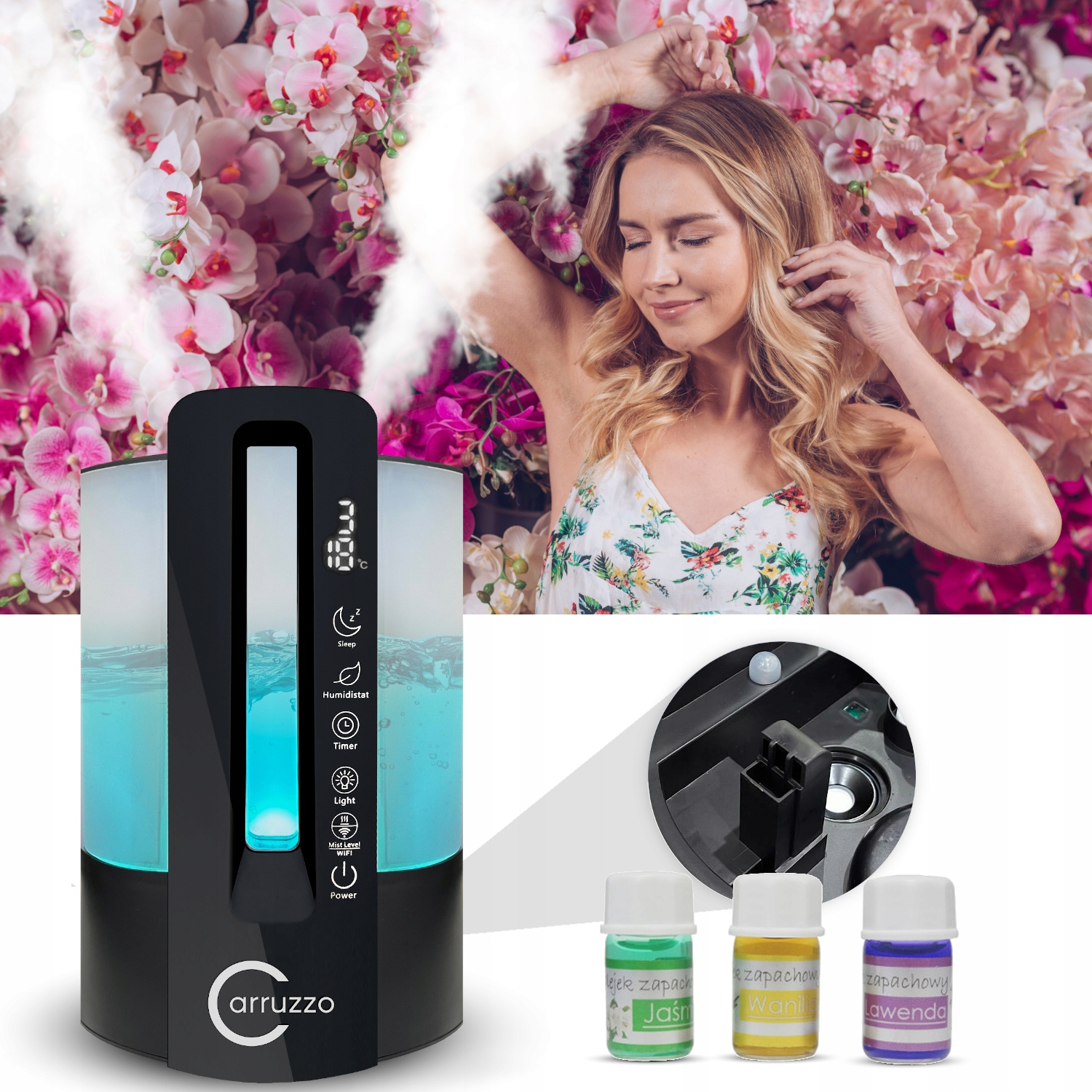 Oro drėkintuvas SMART WIFI oro valytuvas AROMA Gamintojas Carruzzo