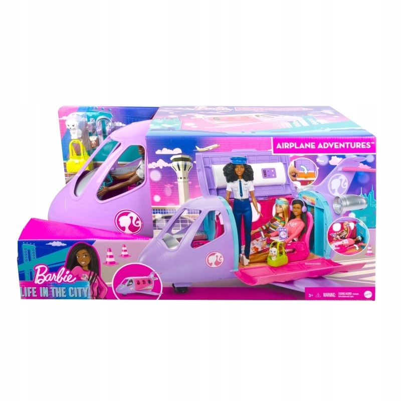 Mattel Barbie Aviation Adventure Plane + Barbie Hero Doll