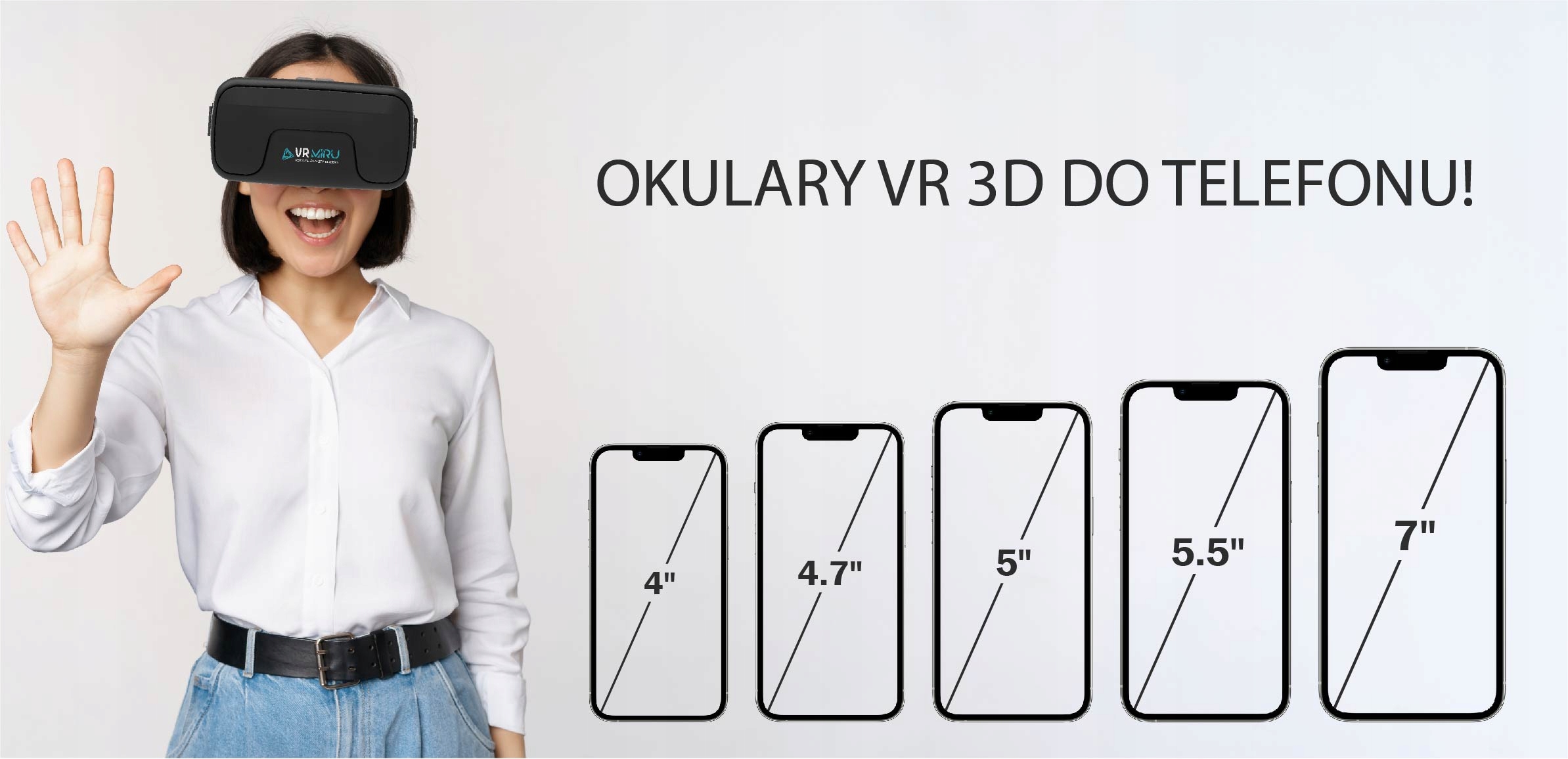 MIRU 3D VR AKINIAI TELEFONUI + EAN ausinės (GTIN) 5905178377082