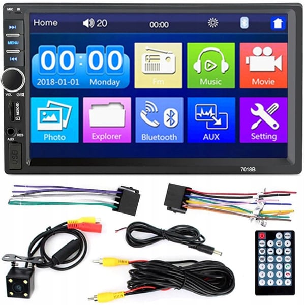 AUTOMOBILIŲ RADIJO BLUETOOTH 2DIN USB TOUCH + CAMERA EAN (GTIN) 5904653721907