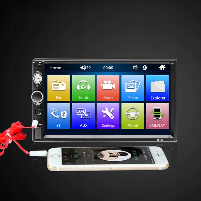 AUTOMOBILIŲ RADIO BLUETOOTH 2DIN USB TOUCH Funkcijos jutiklinio ekrano iPhone/iPod muzikos atkūrimas