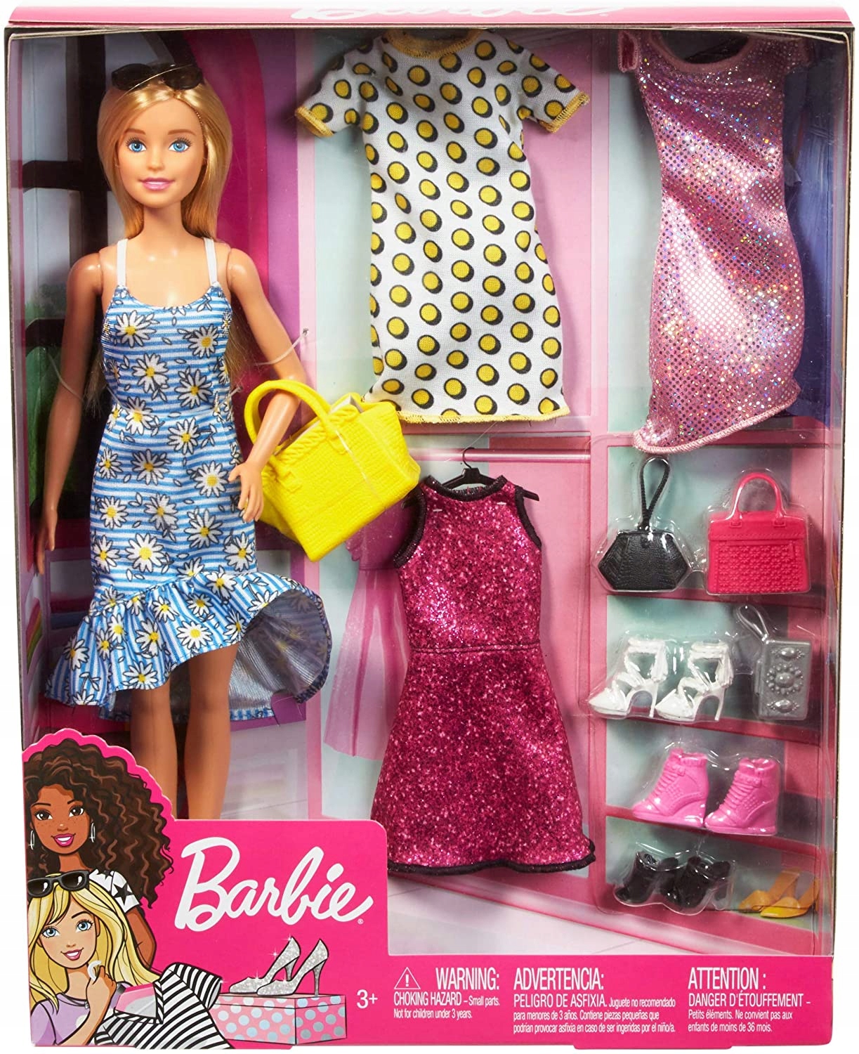 BARBIE LARGE SET DRABUŽIAI LĖLIAI + PRIEDAI CDJ40