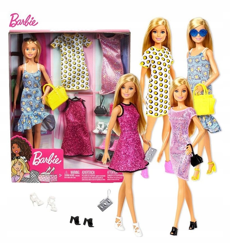 BARBIE LARGE SET DOLL DRABES + PRIEDAI CDJ40 EAN (GTIN) 887961744545