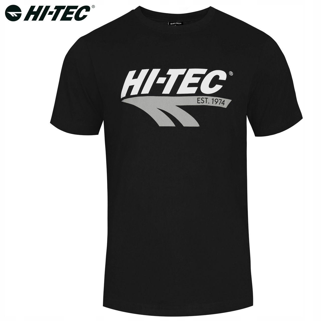 Koszulka Męska RETRO HI-TEC T-Shirt Bawełniany Podkoszulek Logo Czarny L Marka Hi-Tec