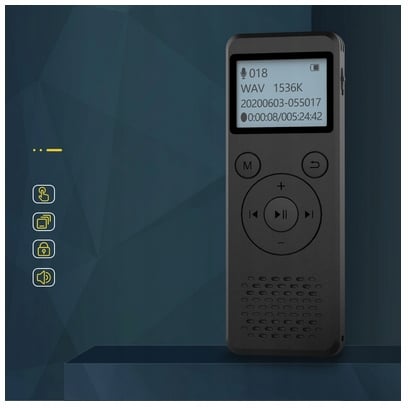 Spy Digital Voice Recorder 1536Kbps 8GB Detection Äänitallennuksen aktivointi Kyllä