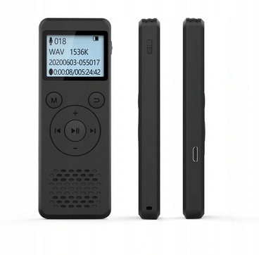 Spy Digital Voice Recorder 1536Kbps 8GB Detection Ladattava akku