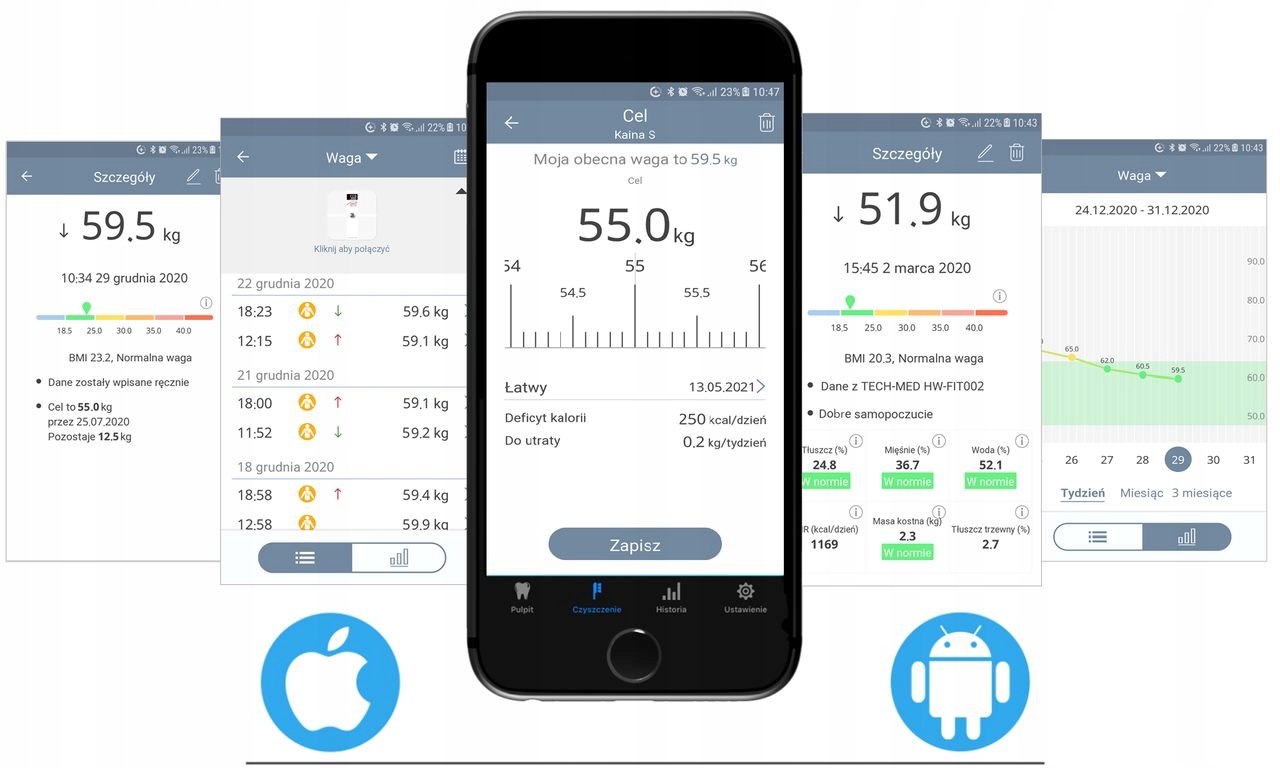 ANALITINIS TECH-MED BLUETOOTH 12in1 SKALE 180 kg Papildomos funkcijos Bluetooth automatinis išsijungimas