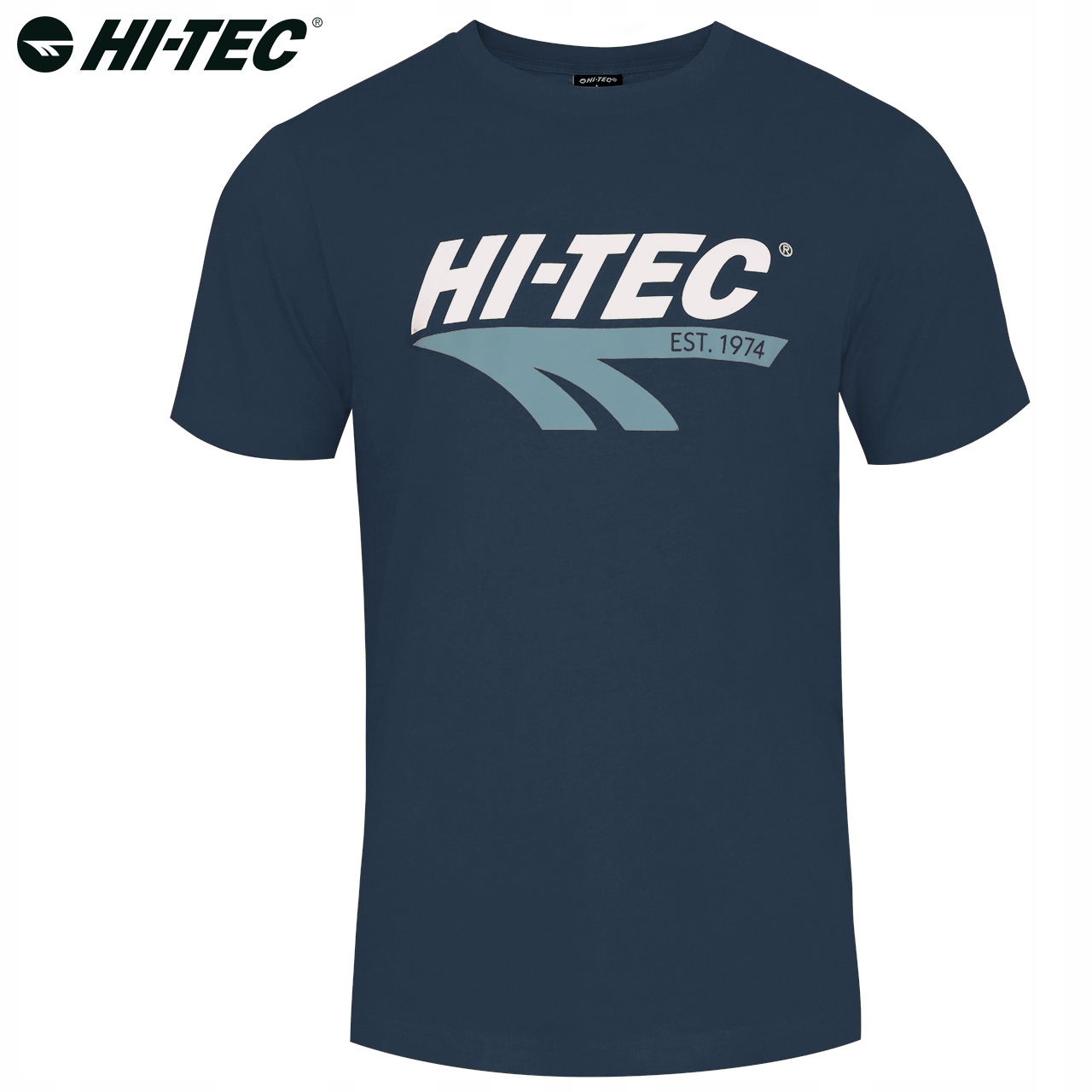 Koszulka Męska RETRO HI-TEC T-Shirt Podkoszulek Bawełna Logo Granatowa 3XL Marka Hi-Tec