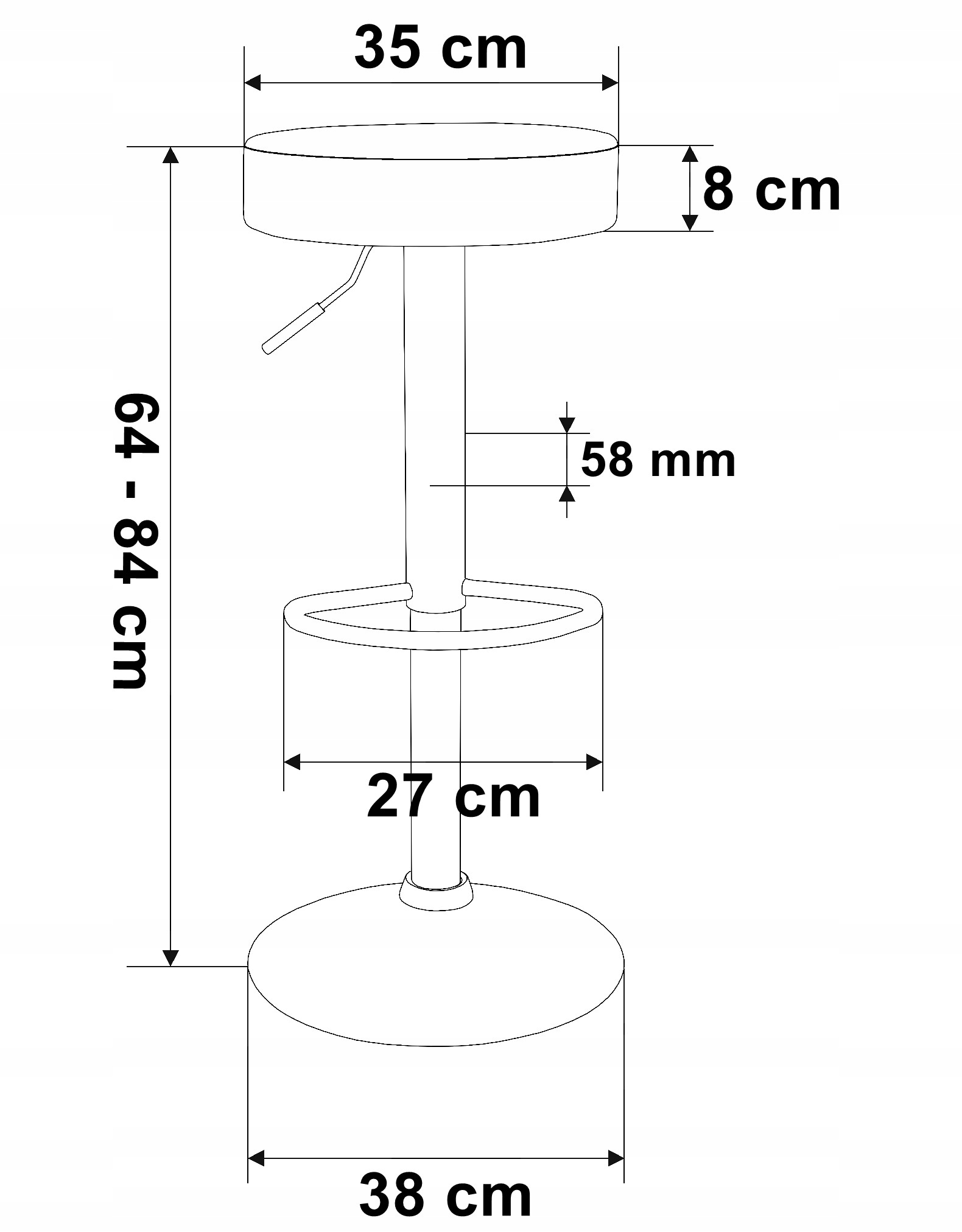 LOFT HOKER SÄÄDETTÄVÄT TUOLIT TUOLIT TUOLIT TUOLIT Huonekalun leveys 38 cm