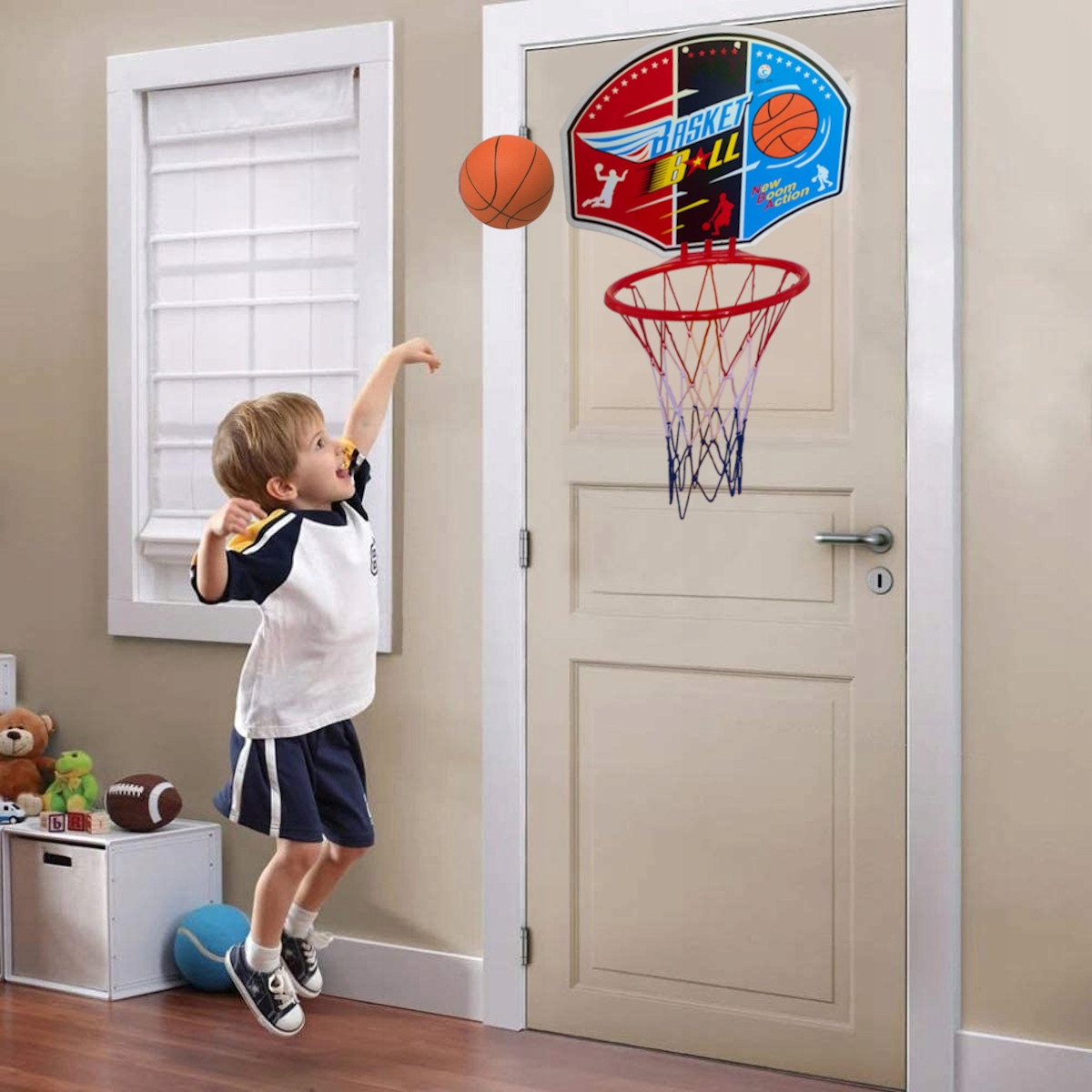 Krepšinio VAIKŲ ŽAIDIMŲ RINKINYS 2IN1 krepšinio kamuoliukų pompa Gamintojo kodas DM-JY2222A-1