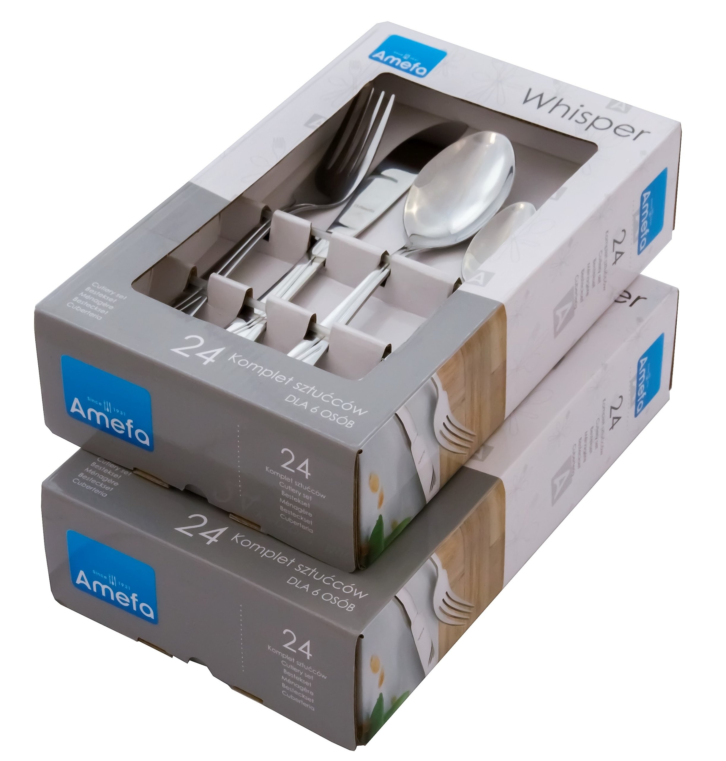 AMEFA 48 CUTLERY 1405 RINKINYS 2x 24 12 ŽMONĖS Prekių skaičius rinkinyje 48