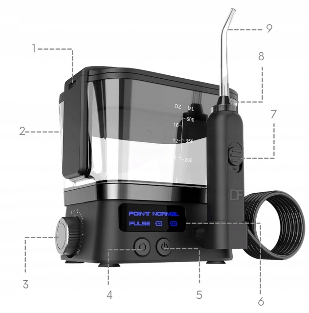 Dental Flosser Portable DentalForce + 8 ANTGALIAI Vyraujanti spalva juoda